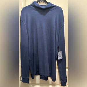 St. John’s Bay Size XL Navy Blue Cotton Turtleneck NWT